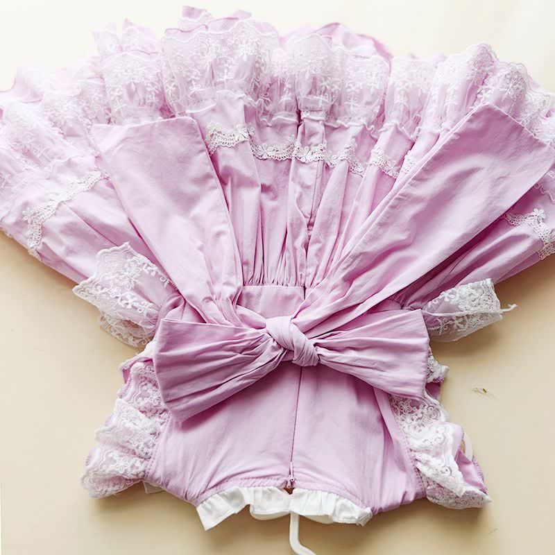 100% Cotton Lace Bow Sleeveless Midi Dresses - image 8