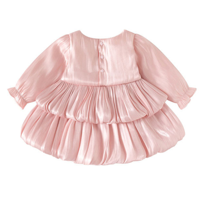 Cotton Folds Bow Long Sleeve Mid-long Dresses - image 10