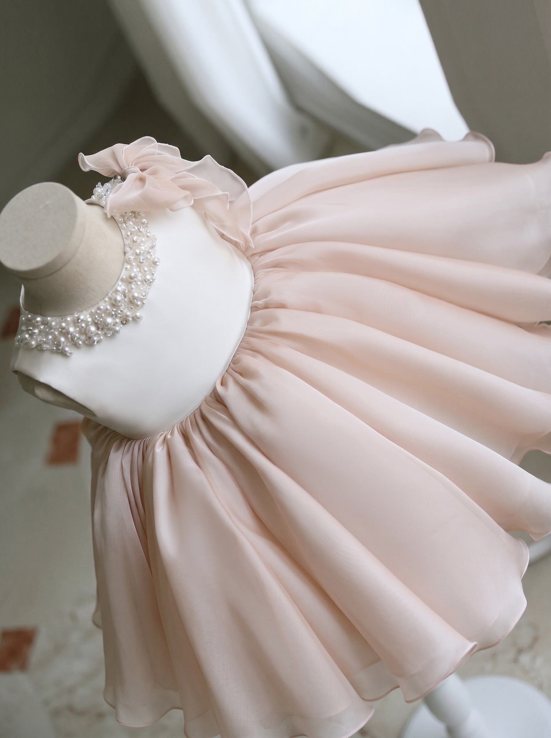 Organza Pearl Bow Sleeveless Midi Dresses - image 4