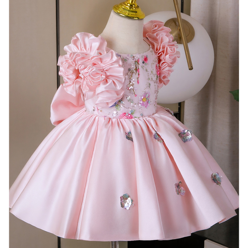 Satin Rhinestone Sequins Sleeveless Short Dresses - image 4