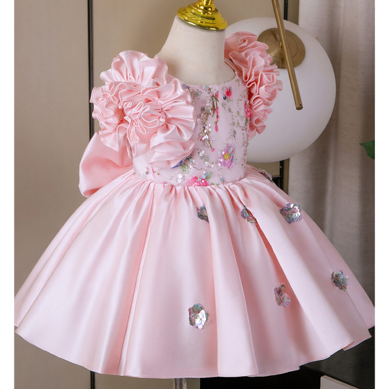 Satin Rhinestone Sequins Sleeveless Short Dresses - image 4