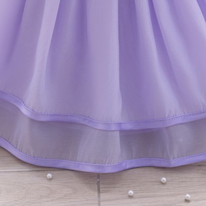 Organza Rosette Cap Sleeve Midi Dresses - image 26