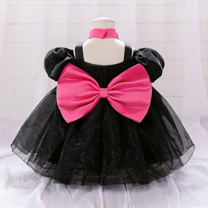 Mesh Bow Short Sleeve Maxi Dresses - image 11