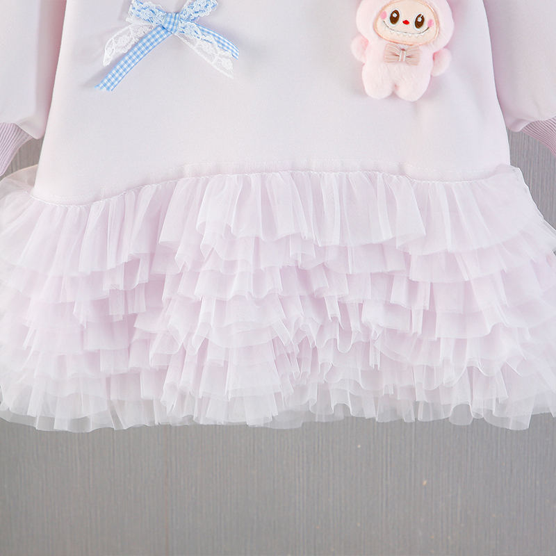 [Archive Sale] Fleece Fabric Pendant Long Sleeve Midi Dresses - image 6