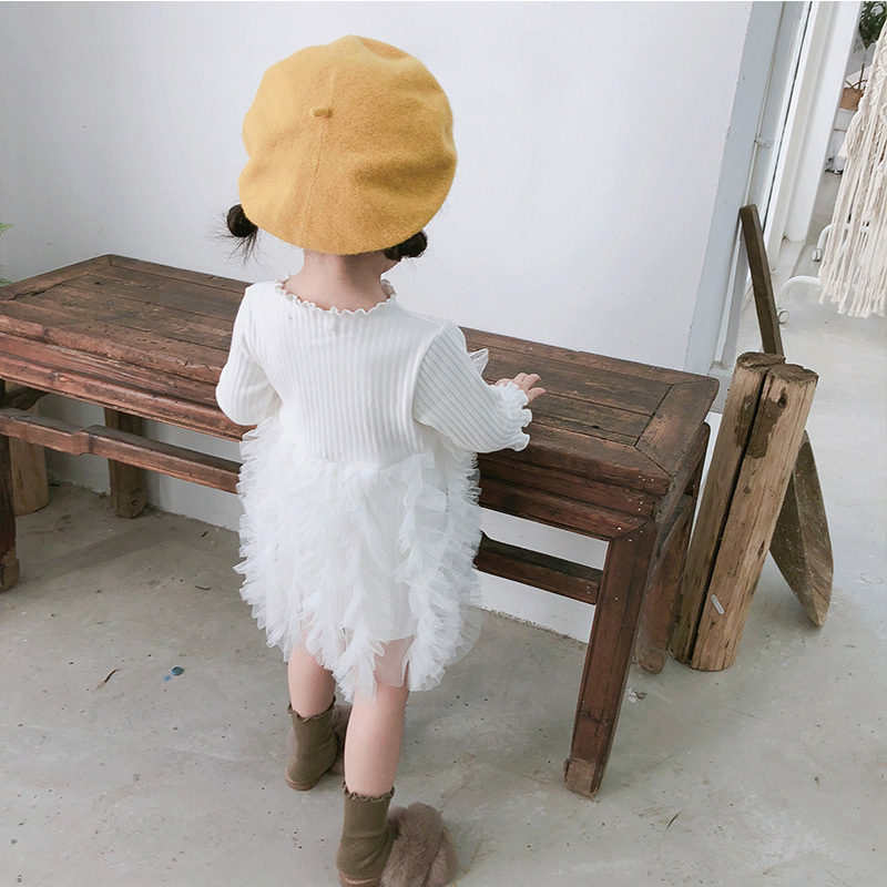 Mesh Folds Long sleeve Regular Dresses - image 19