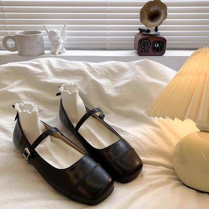 Solid Metallic Finish Square Toe Mary Janes  - image 11