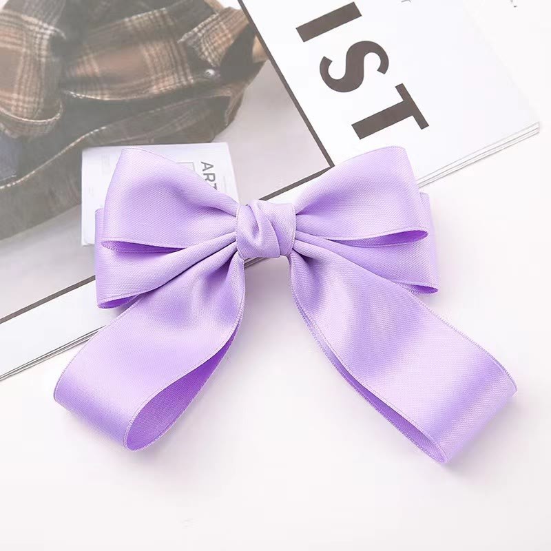 Solid With Bow Hair Accessories - Hair Clip Ponytail - Purple - One size - image 20