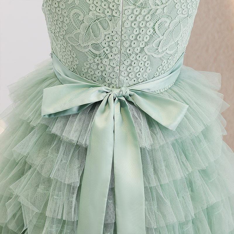 Mesh Bow Folds Lace Sleeveless Maxi Dresses - image 8