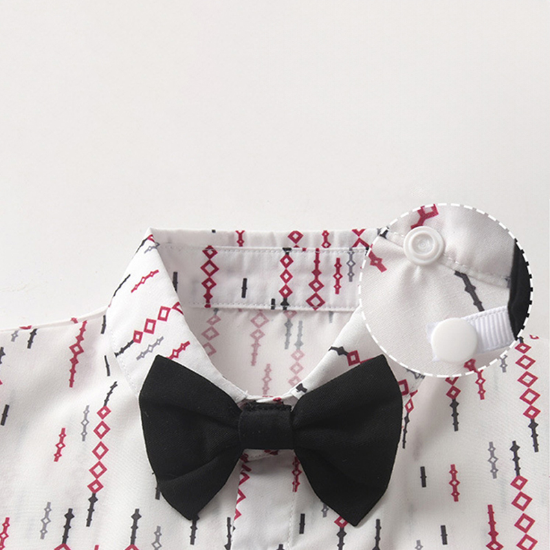 Cotton Bow Overalls Long Sleeve Regular 3-piece Formal Suit - image 9