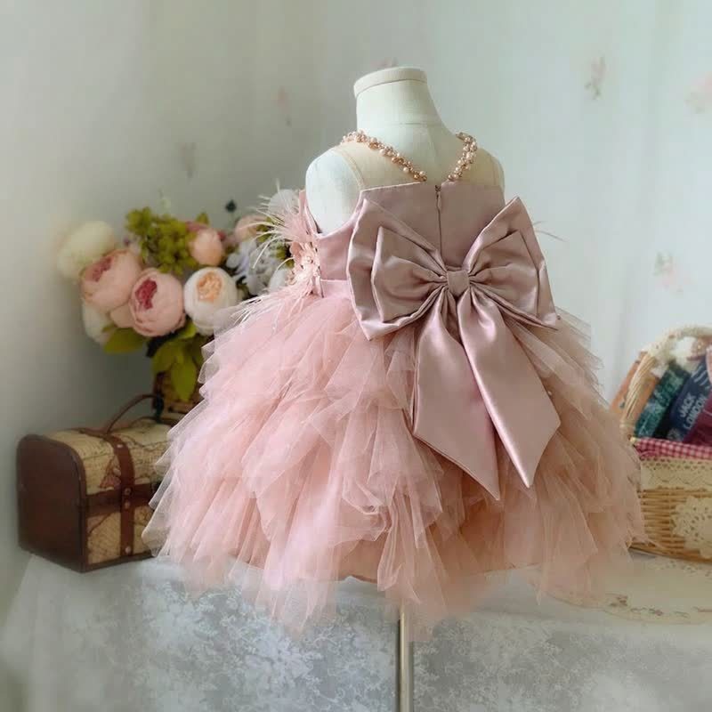 Mesh Rosette Pearl Sleeveless Short Dresses - image 3