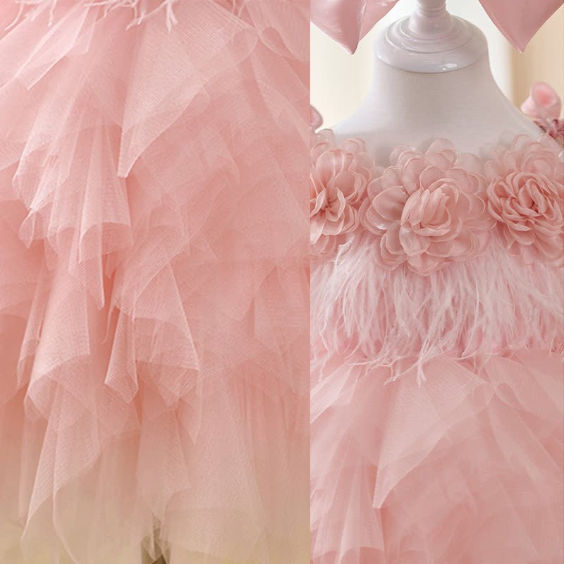 Corduroy Split Joint Rosette Feather-trimmed Sleeveless Midi Dresses - image 8