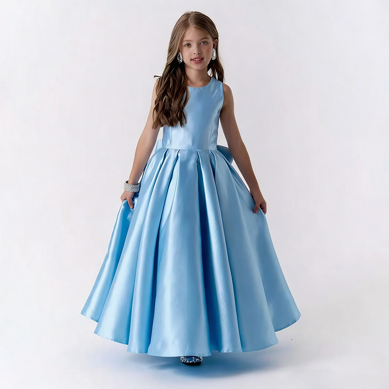 Satin Bow Sleeveless Maxi Dresses - image 11