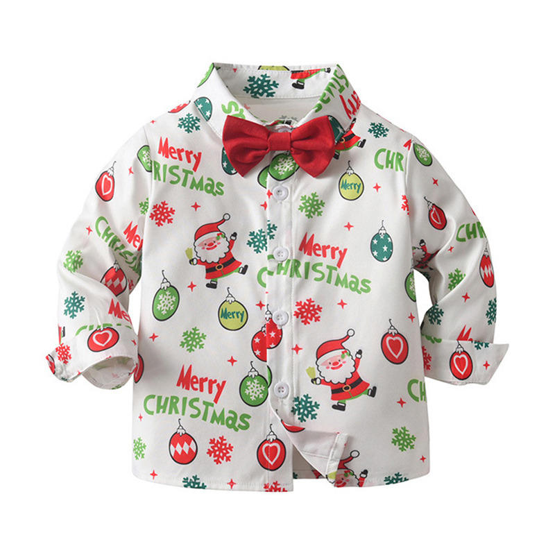 [Archive Sale] Chemical Fiber Blend Christmas Printing Long Sleeve Regular Dresses Two-piece Set - image 6