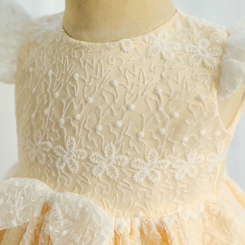 Lace Bow Cap Sleeve Midi Dresses - image 12
