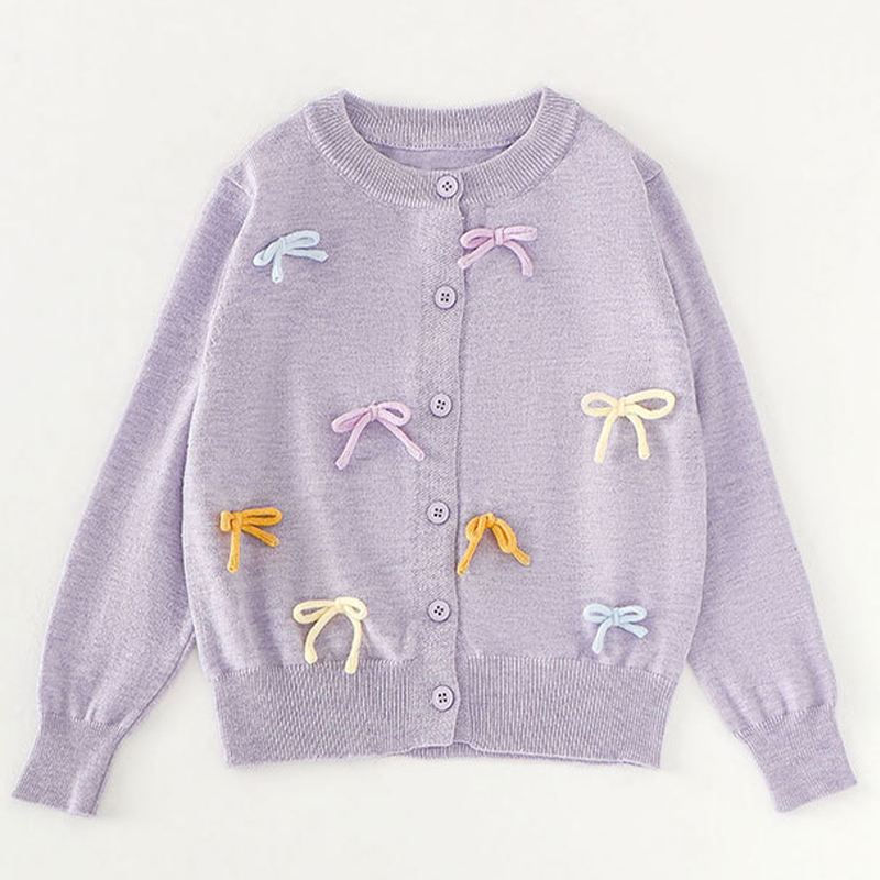 Acrylic Bow Long Sleeve Midi Two-piece Set - Purple Top - 140cm - image 3