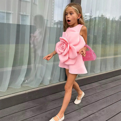 Scuba Knit Rosette Sleeveless Regular Dresses - image 4