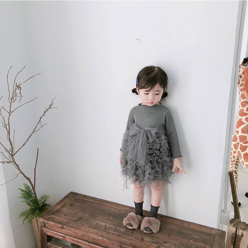Mesh Folds Long sleeve Regular Dresses - image 36