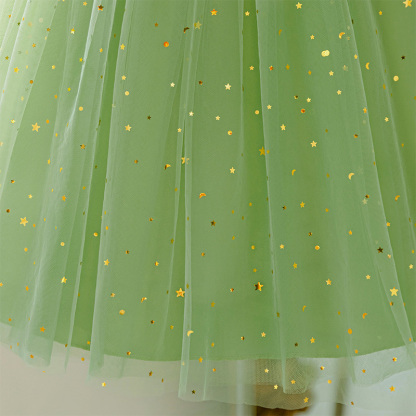 Mesh Sequins Short Sleeve Midi Dresses - image 6