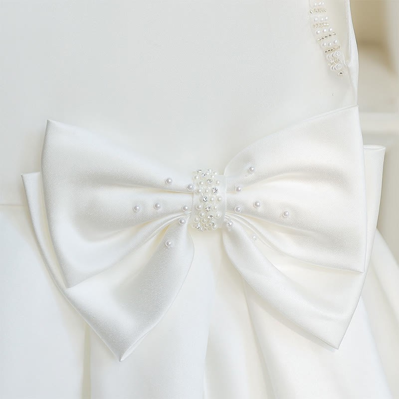 Satin Bow Sleeveless Midi Dresses - image 10