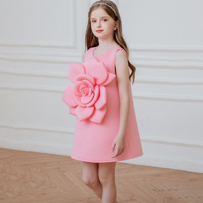 Scuba Knit Rosette Sleeveless Regular Dresses - image 6