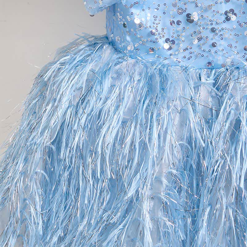 Beaded Tassel Puff Sleeve Mid-long Dresses - image 23