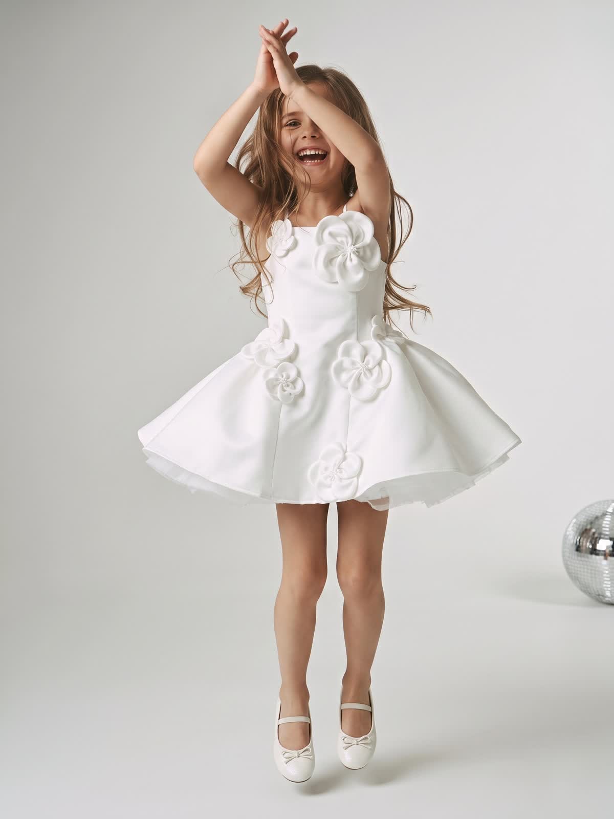 Satin Rosette Sleeveless Short Dresses - image 4