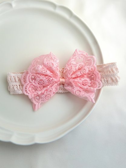 Solid With Embroidery Hairband - Dark Pink - image 7