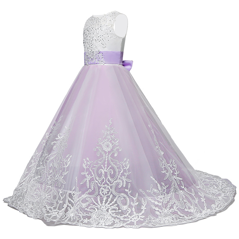 Mesh Bow Lace Sleeveless Maxi Dresses - image 6