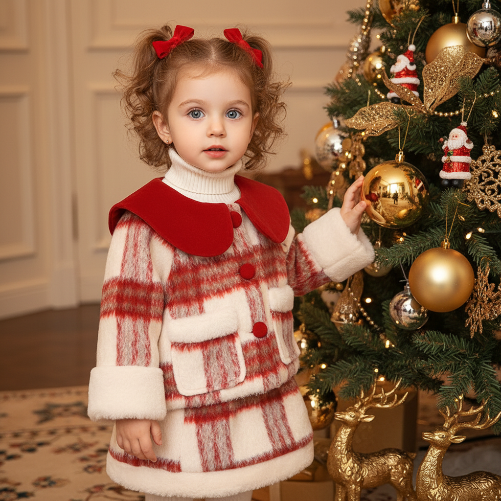 Woolen Fur Long Sleeve Short Dresses - image 1