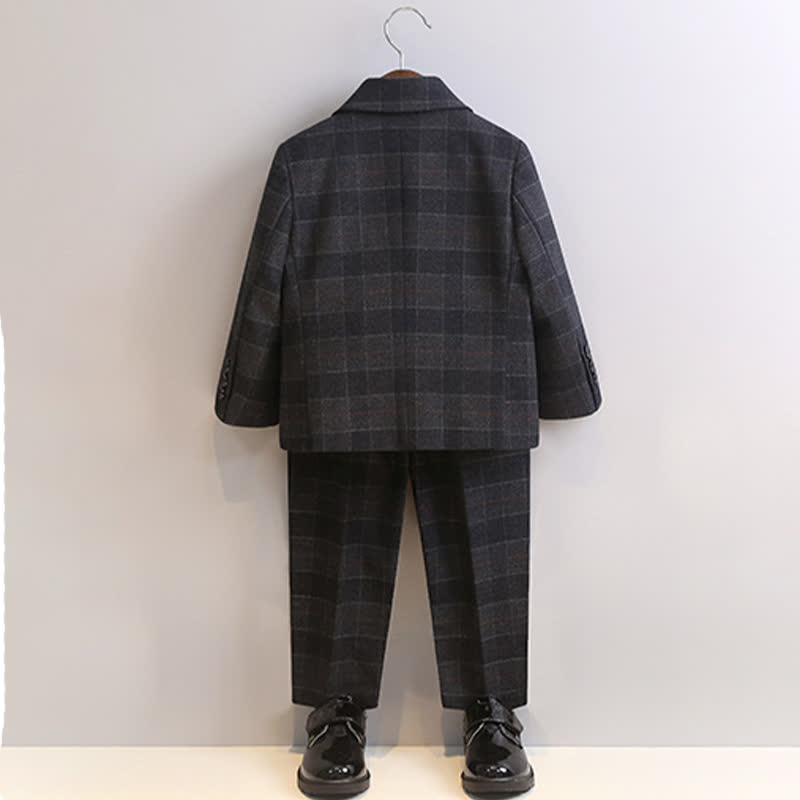 Chemical Fiber Blend Buckle Long Sleeve Regular 5-piece Formal Suit - image 17