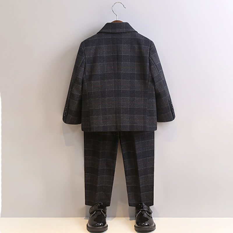 Chemical Fiber Blend Buckle Long Sleeve Regular 5-piece Formal Suit - image 17