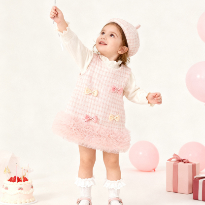 Woolen Fleece Embellished Sleeveless Regular Dresses&two-piece Set - image 8