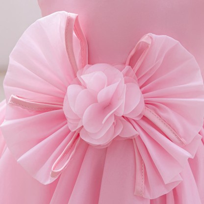 Organza Rosette Cap Sleeve Midi Dresses - image 12
