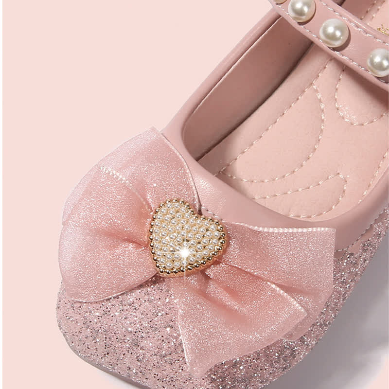 Solid Bow Sequins Pearl Round Toe Mary Janes  - image 6