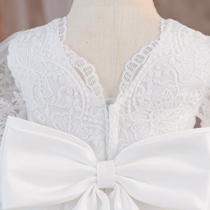 Mesh Bow Half Sleeve Midi Dresses - image 9