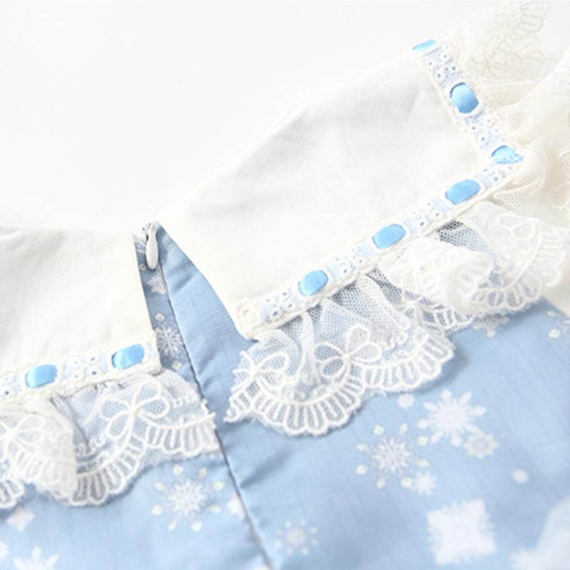 Easter Polyeste Lace Edge Long Sleeve Short Dresses - image 6