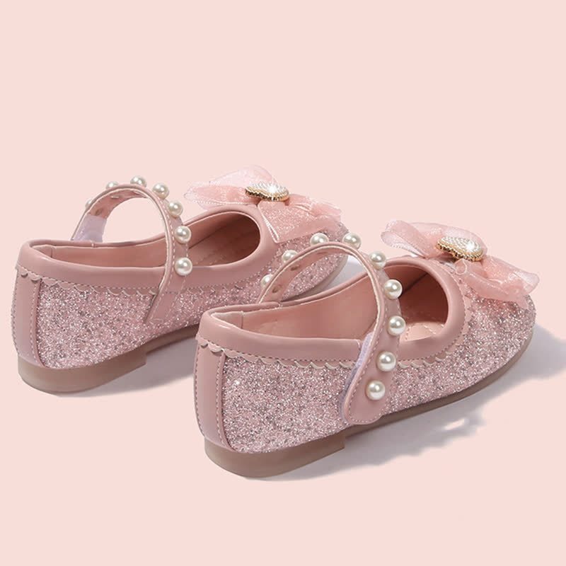 Solid Bow Sequins Pearl Round Toe Mary Janes  - image 5