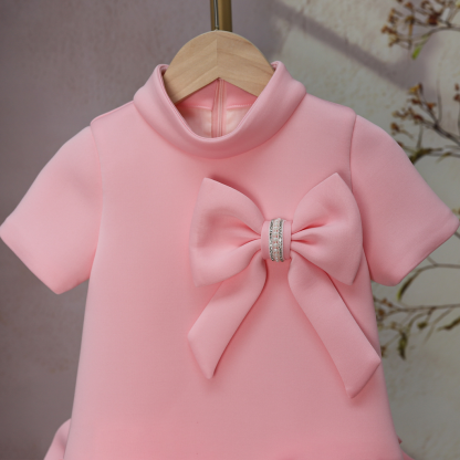 [Archive Sale] Scuba Knit Rosette Short Sleeve Midi Dresses - image 3