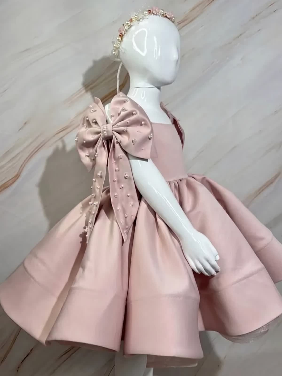 Satin Bow Sleeveless Short Dresses - image 4