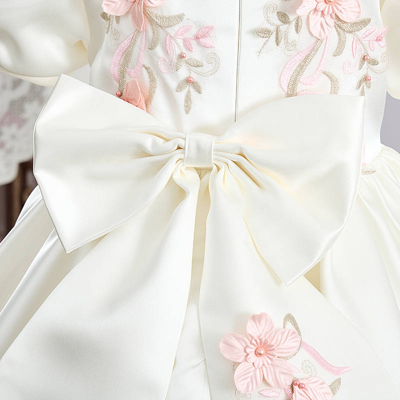 Satin Rosette Short Sleeve Regular Dresses - image 12