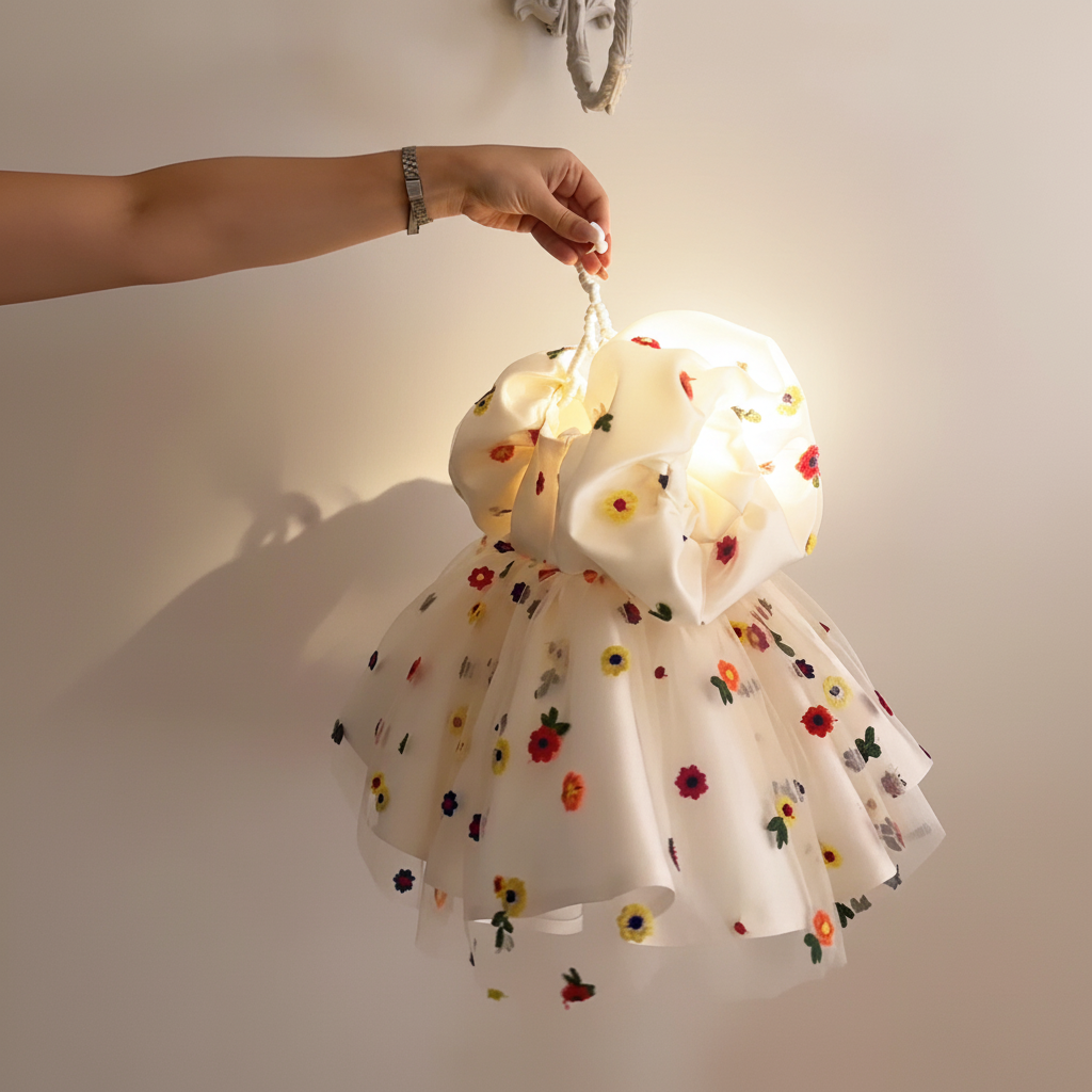 Satin Floral-embroidered Short Sleeve Midi Dresses - image 5