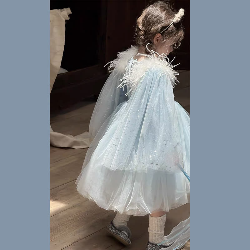 [Archive Sale] Mesh Feather-trimmed Sleeveless Maxi Dresses - image 7