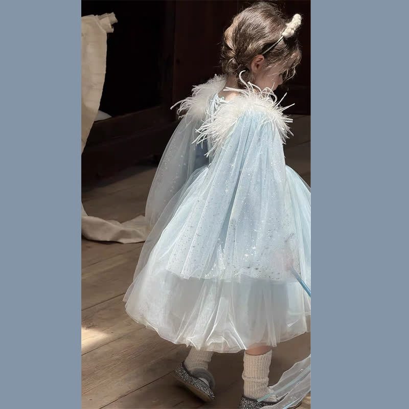 [Archive Sale] Mesh Feather-trimmed Sleeveless Maxi Dresses - image 7