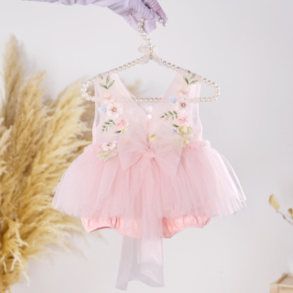 Mesh Applique Sleeveless Shorts Bodysuit - image 2