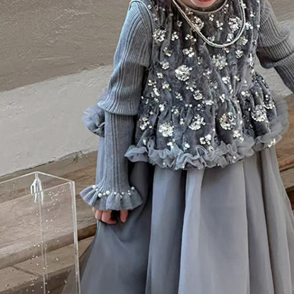 Velvet Panel Sleeveless Maxi Two-piece Set - image 6