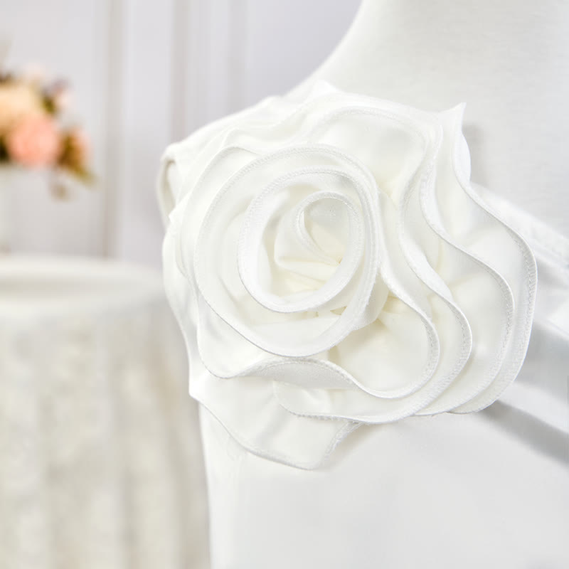 Satin Rosette Sleeveless Maxi Dresses - image 7