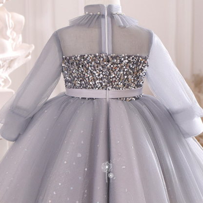 [Archive Sale] Mesh Split Joint Long Sleeve Midi Dresses - image 6