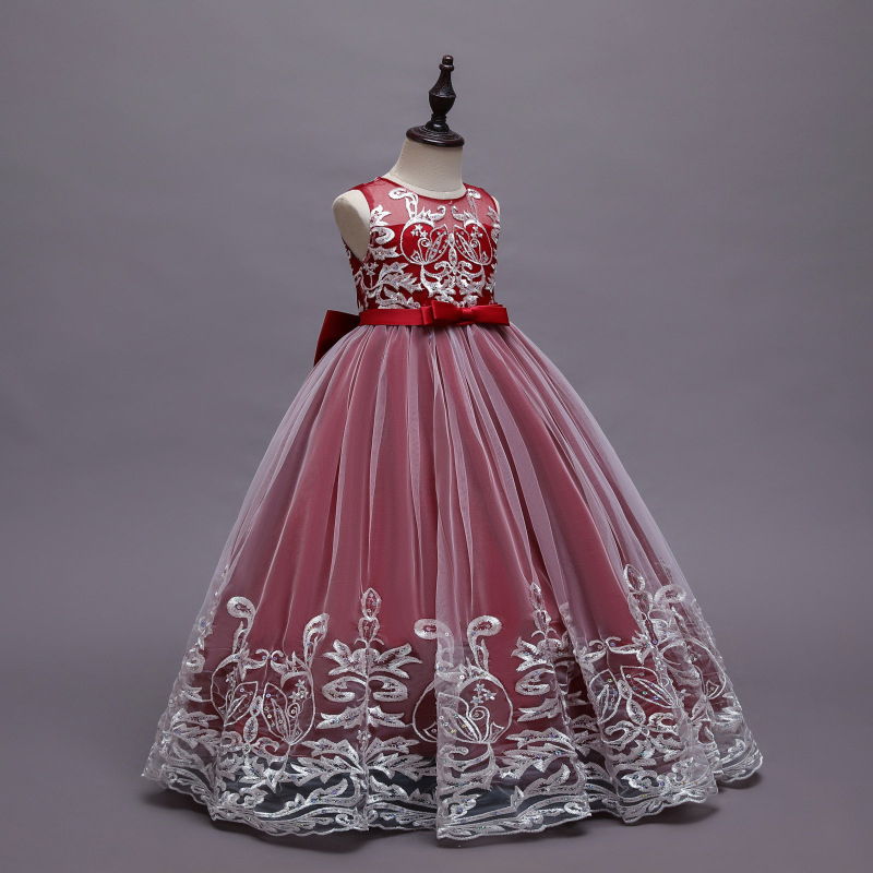 Mesh Lace Bow Lace Sleeveless Long Dresses - image 36