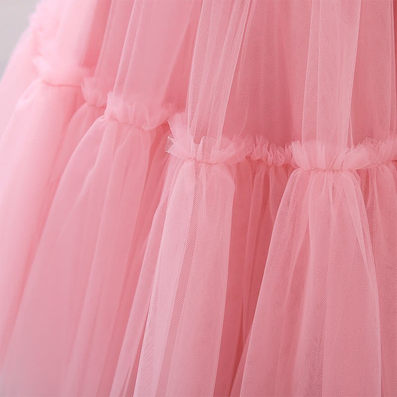 Mesh Bow Sleeveless Mid-long Dresses - image 16