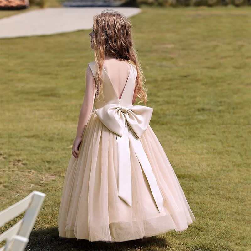Satin Bow Sleeveless Maxi Dresses - image 4